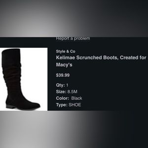 Kelimae scrunched boots, black never worn